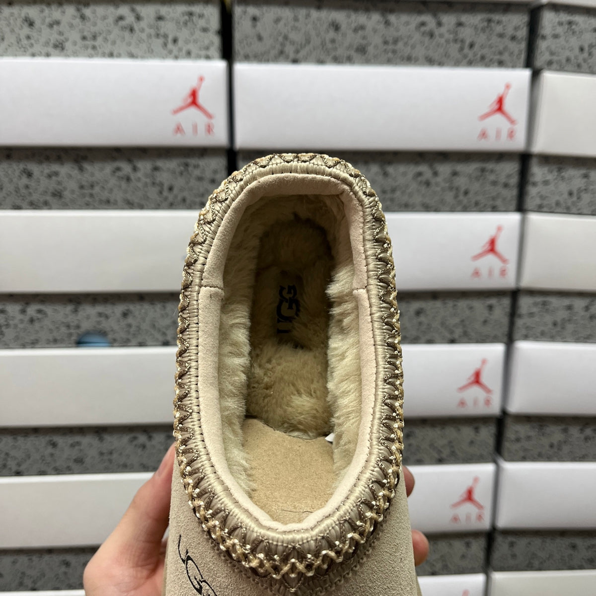 UGG Mustard Seed Braided-Trim Low-Profile Slip-On Shoes