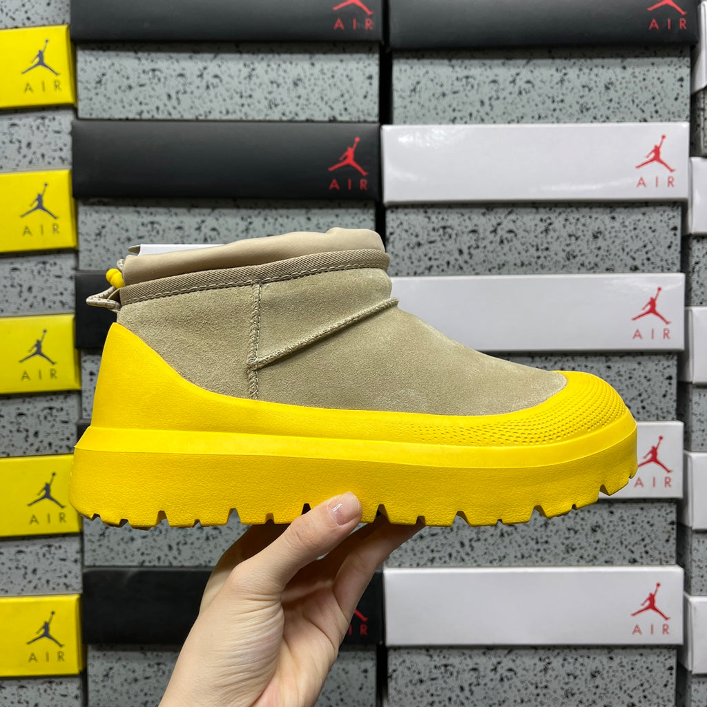 UGG Sand & Yellow Slip-On Platform Ankle Boots