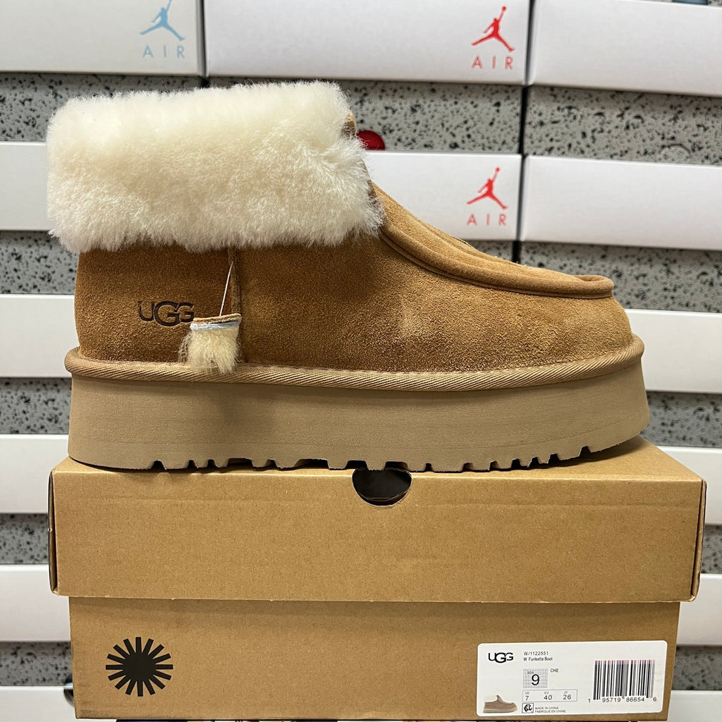 UGG Chestnut Platform Ankle Boots with Plush Cuff | 2551