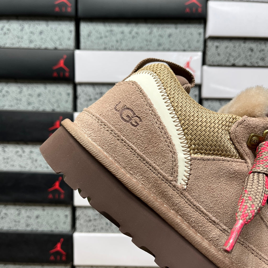 UGG Brown & Pink Lace-Up Platform Shoes