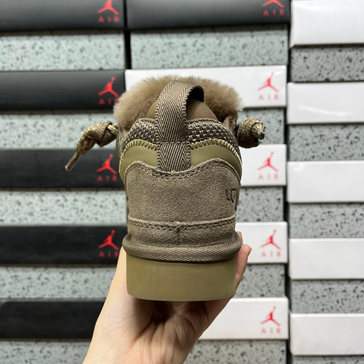 UGG Smoky Brown Lace-Up Platform Shoes