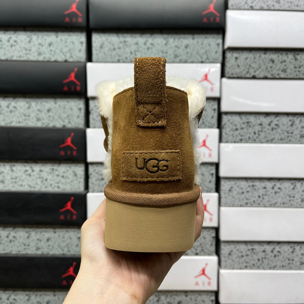 UGG Chestnut Platform Ankle Boots with Plush Trim | 1184115