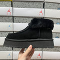 UGG Black Platform Ankle Boots with Plush Cuff | 2551