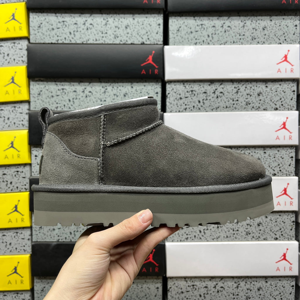 UGG Grey 3 cm Platform Ankle Boots