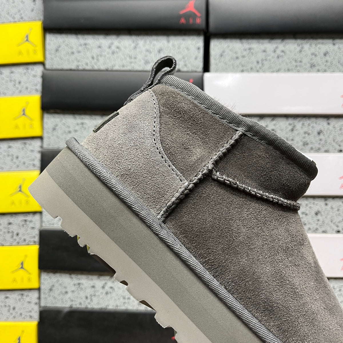 UGG Grey 3 cm Platform Ankle Boots
