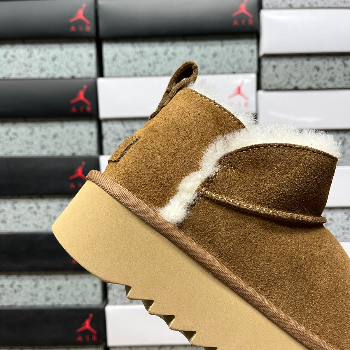 UGG Chestnut Platform Ankle Boots with Plush Trim | 1184115