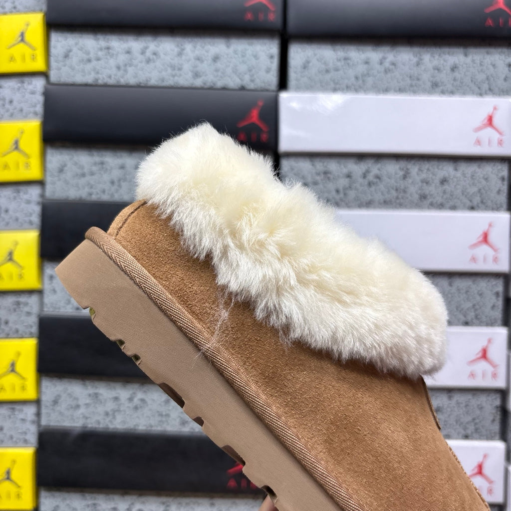 UGG Chestnut Plush-Collar Slip-On Shoes