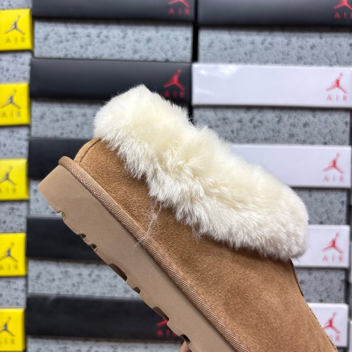 UGG Chestnut Plush-Collar Slip-On Shoes