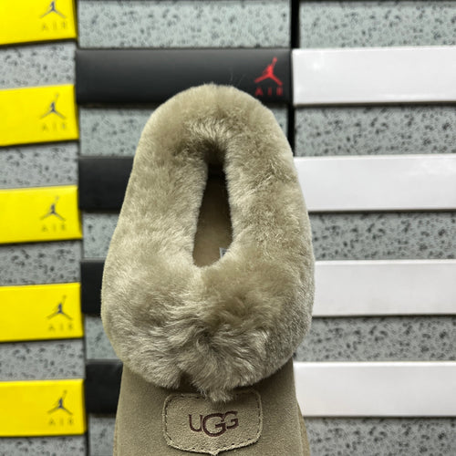 UGG Antelope Brown Plush-Collar Slip-On Shoes
