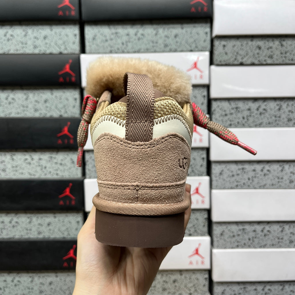 UGG Brown & Pink Lace-Up Platform Shoes