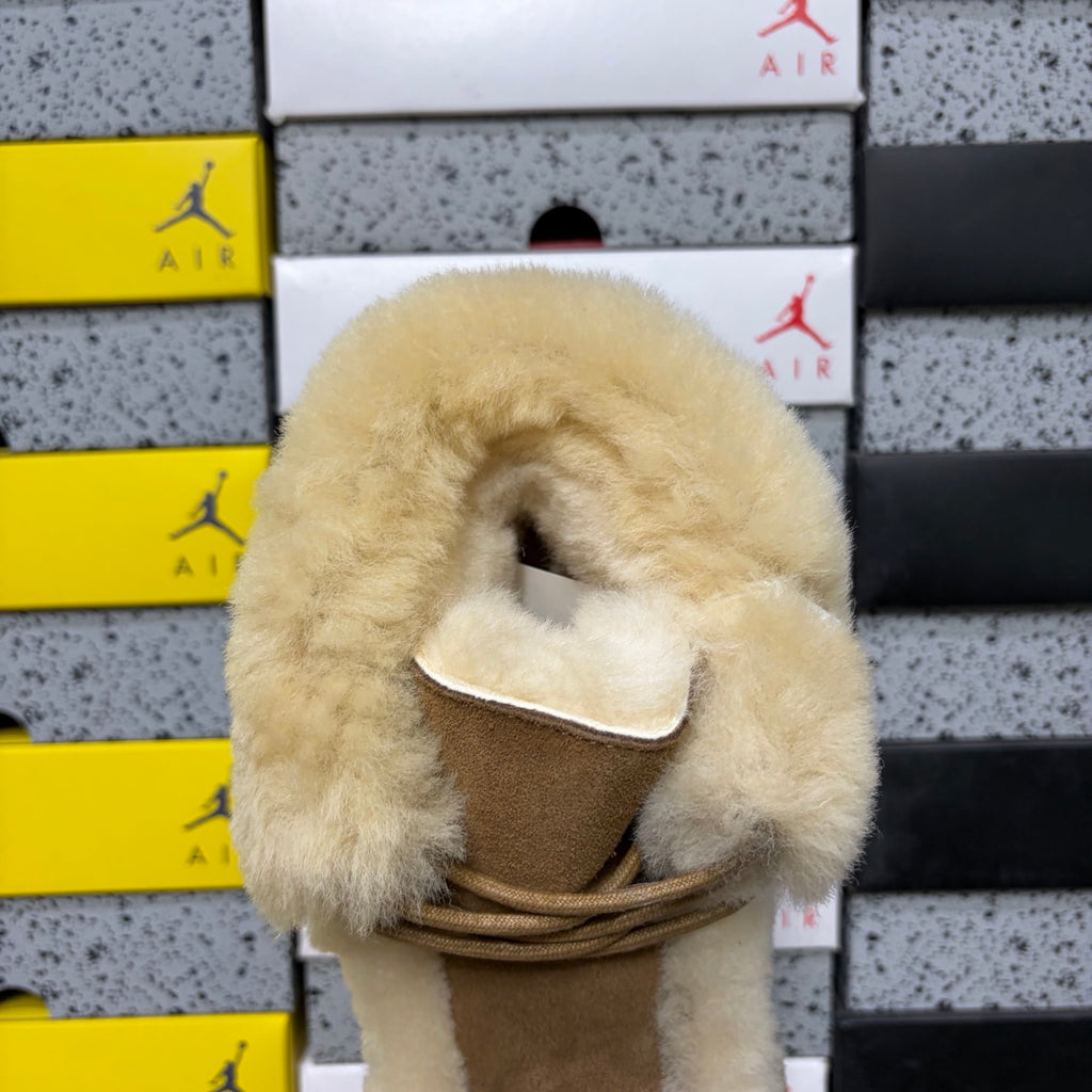 UGG Chestnut Plush-Trim Platform Ankle Boots