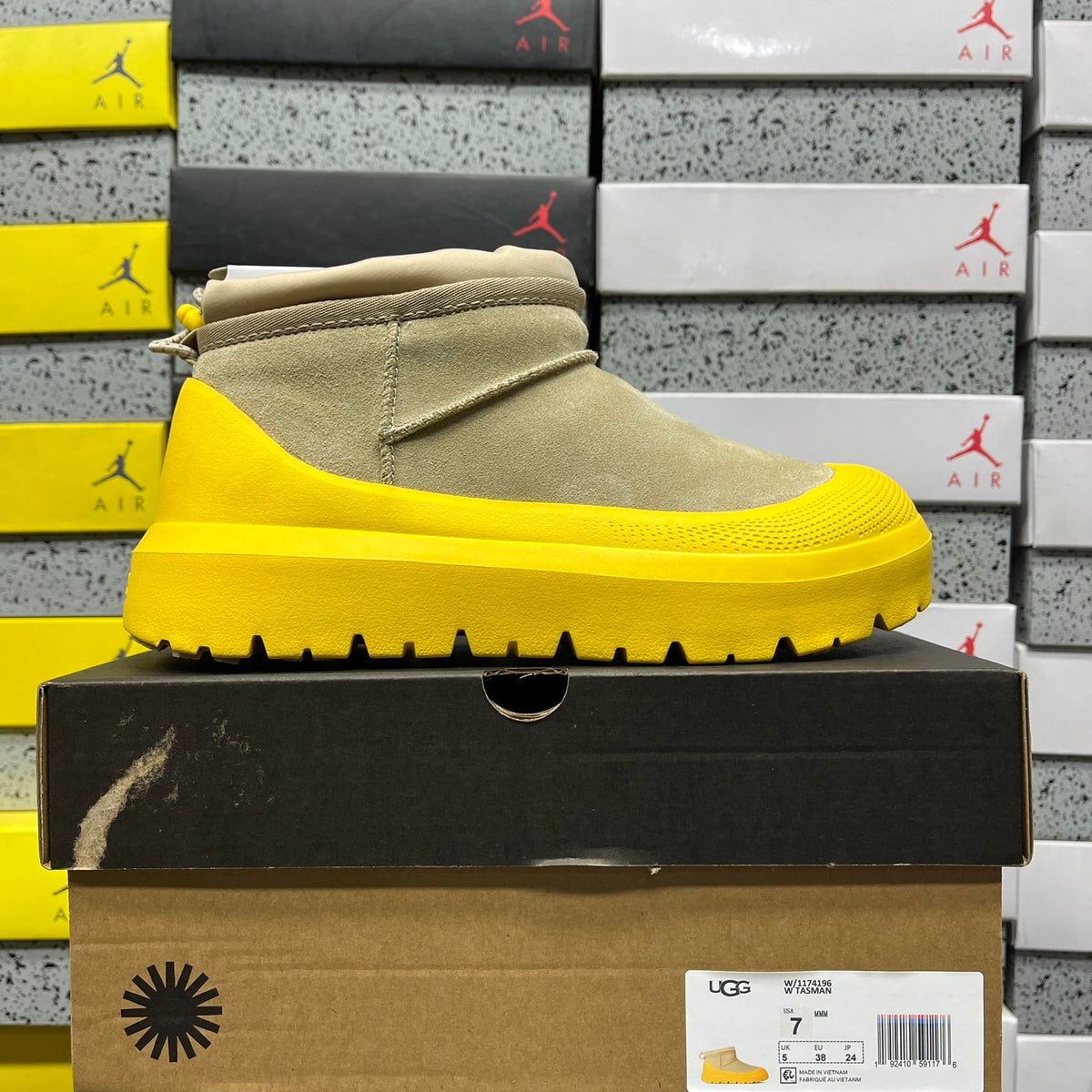 UGG Sand & Yellow Slip-On Platform Ankle Boots