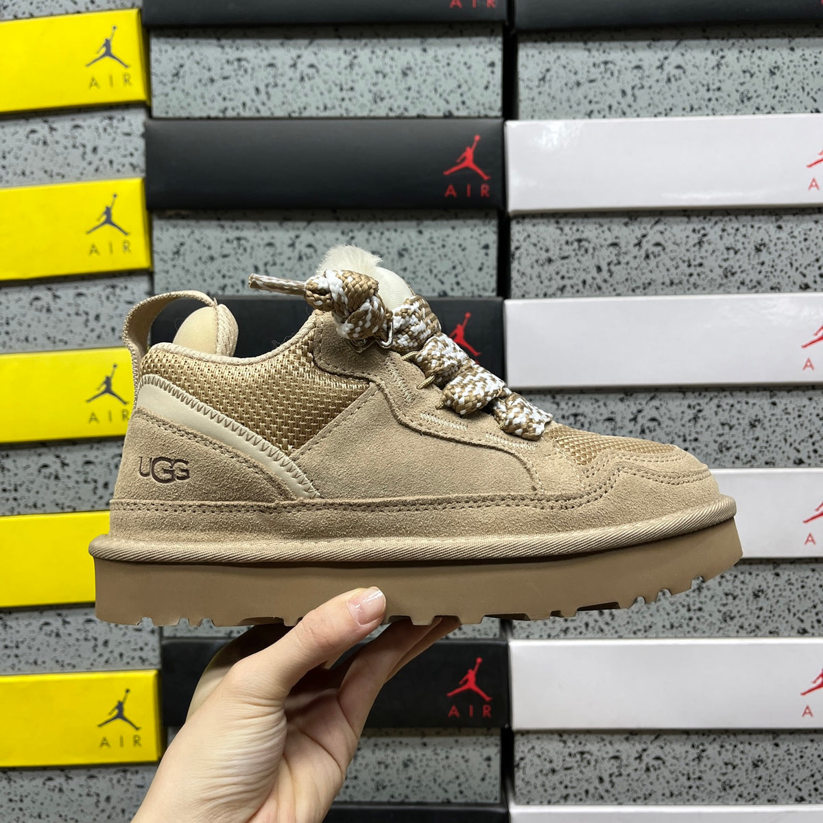UGG Sand Lace-Up Platform Shoes