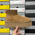 UGG Brown Platform Ankle Boots with Contrast Pull Tab | 8170