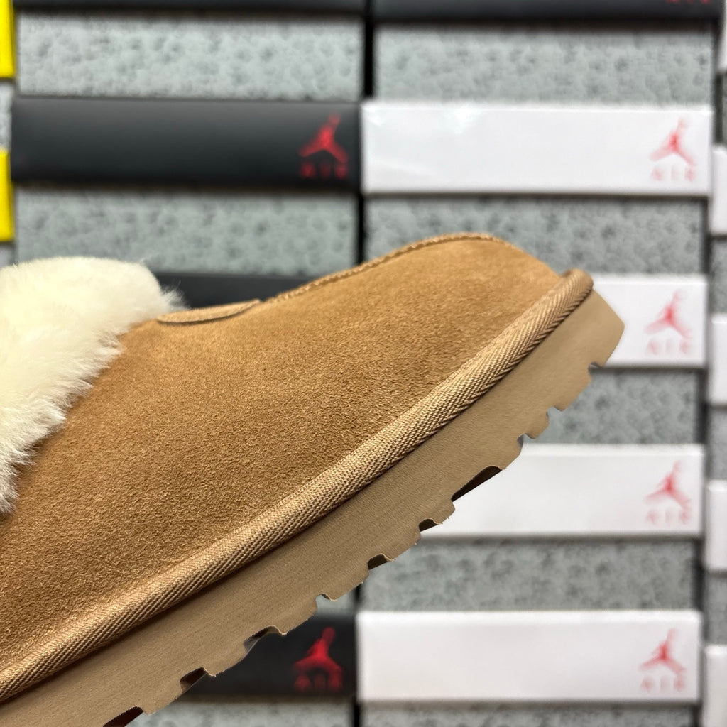UGG Chestnut Plush-Collar Slip-On Shoes