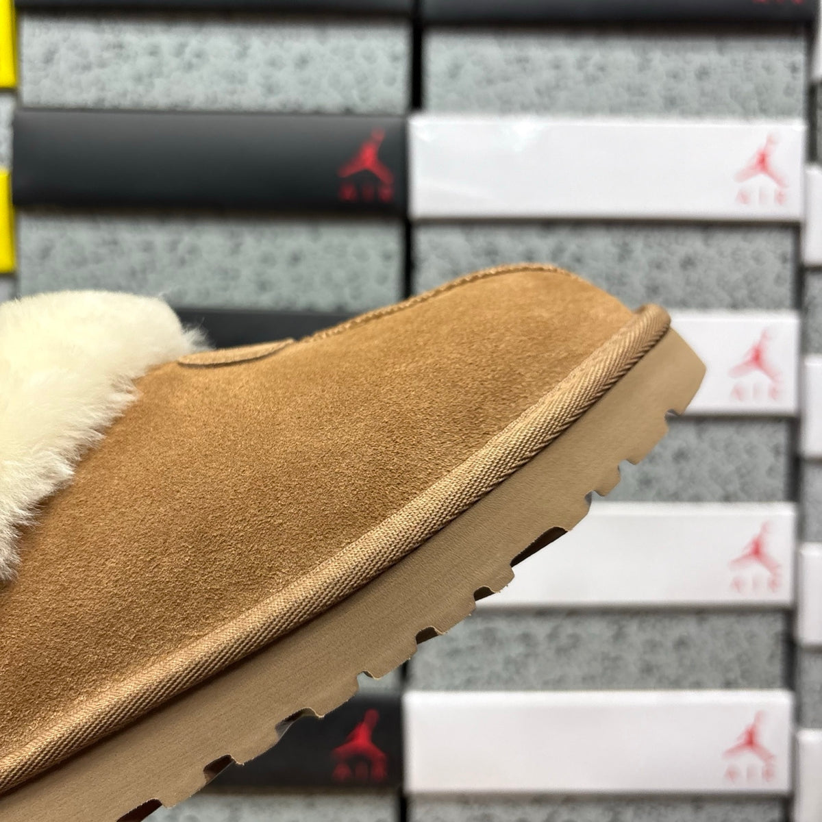 UGG Chestnut Plush-Collar Slip-On Shoes