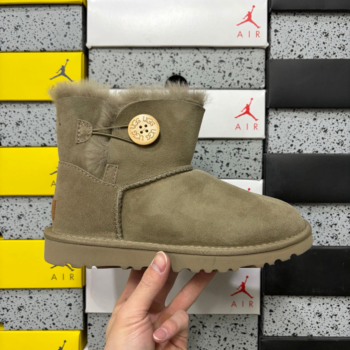 UGG Antelope Brown Button Boots with Plush Lining