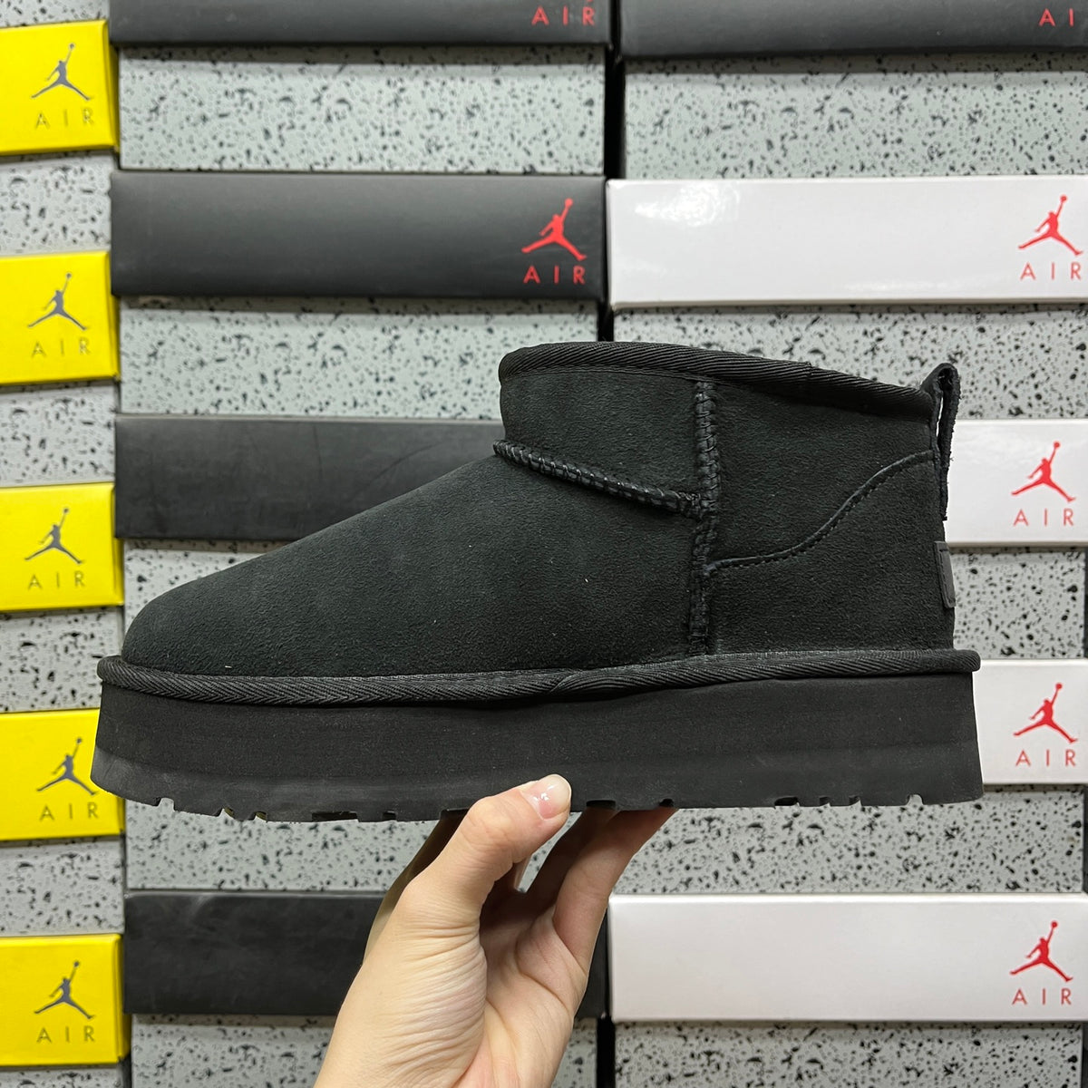 UGG Black 3 cm Platform Ankle Boots