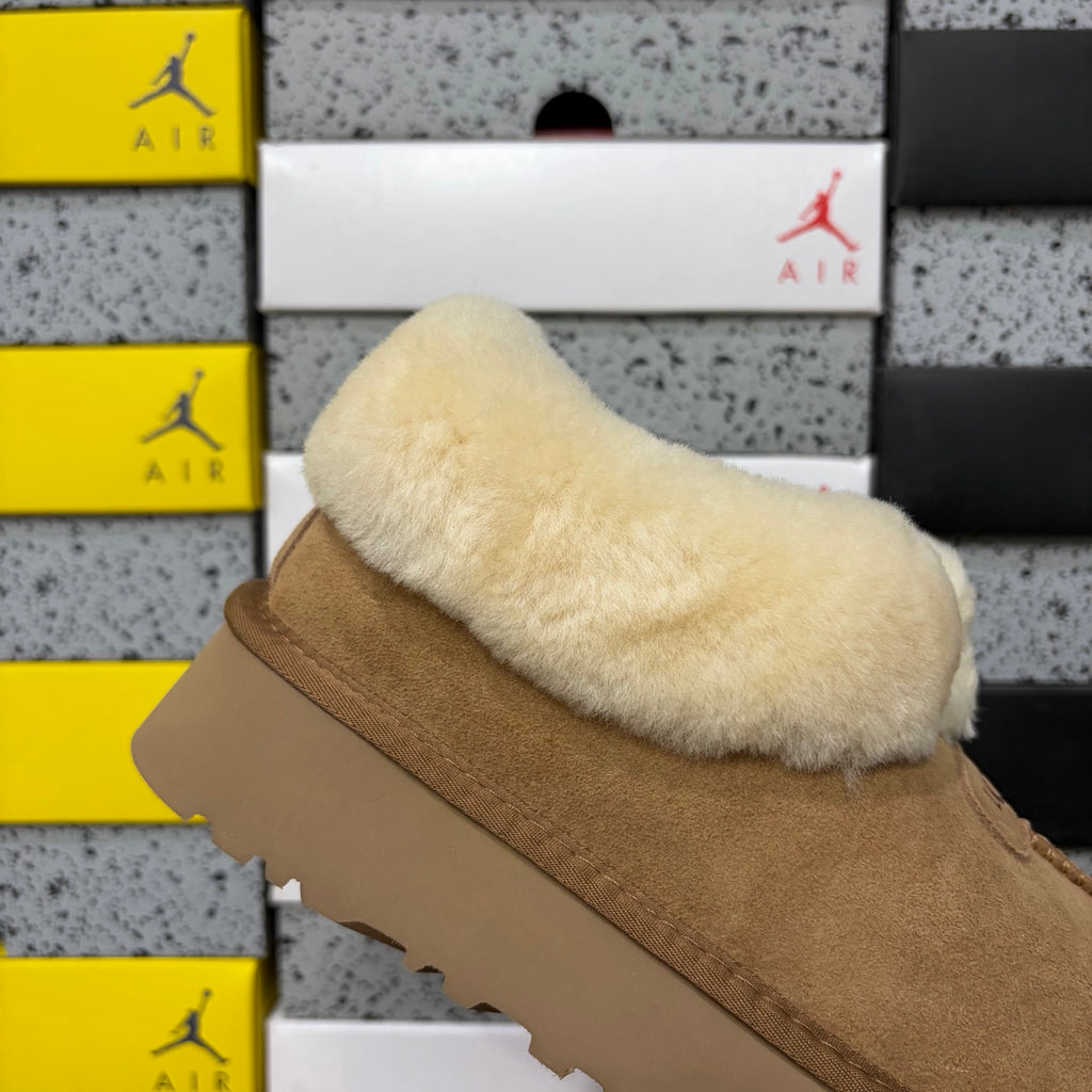 UGG Chestnut Plush-Collar Slip-On Shoes
