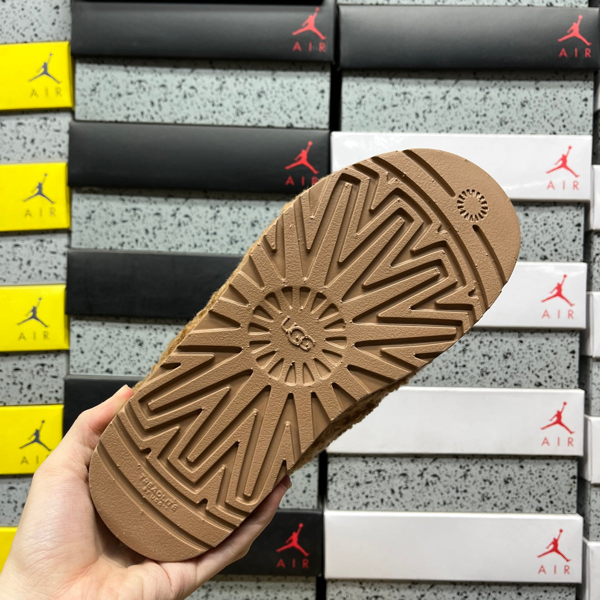 UGG Chestnut Cross-Strap Platform Slippers