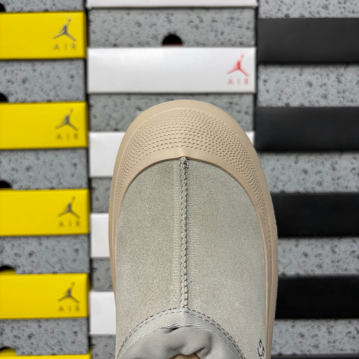 UGG Tasman Light Grey Slip-On Shoes with Chunky Sole | 4096