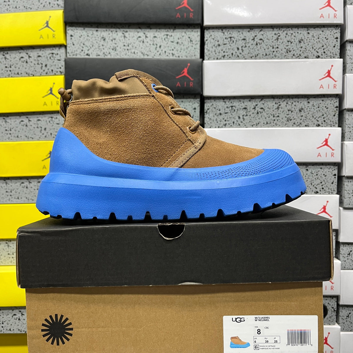 UGG Chestnut & Blue Lace-Up Platform Ankle Boots