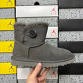 UGG Gray Button Boots with Plush Lining
