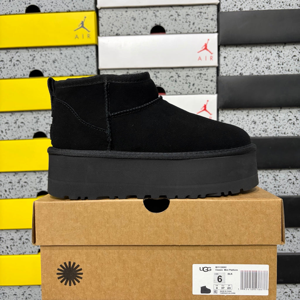 UGG Black Platform Mini Boots | 5 cm Sole