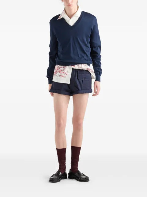 Prada V-neck ribbed sweater