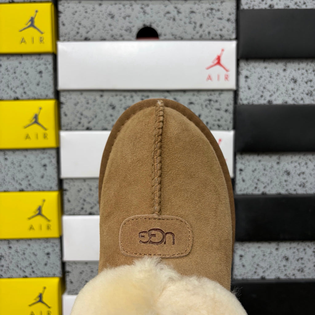 UGG Chestnut Plush-Collar Slip-On Shoes