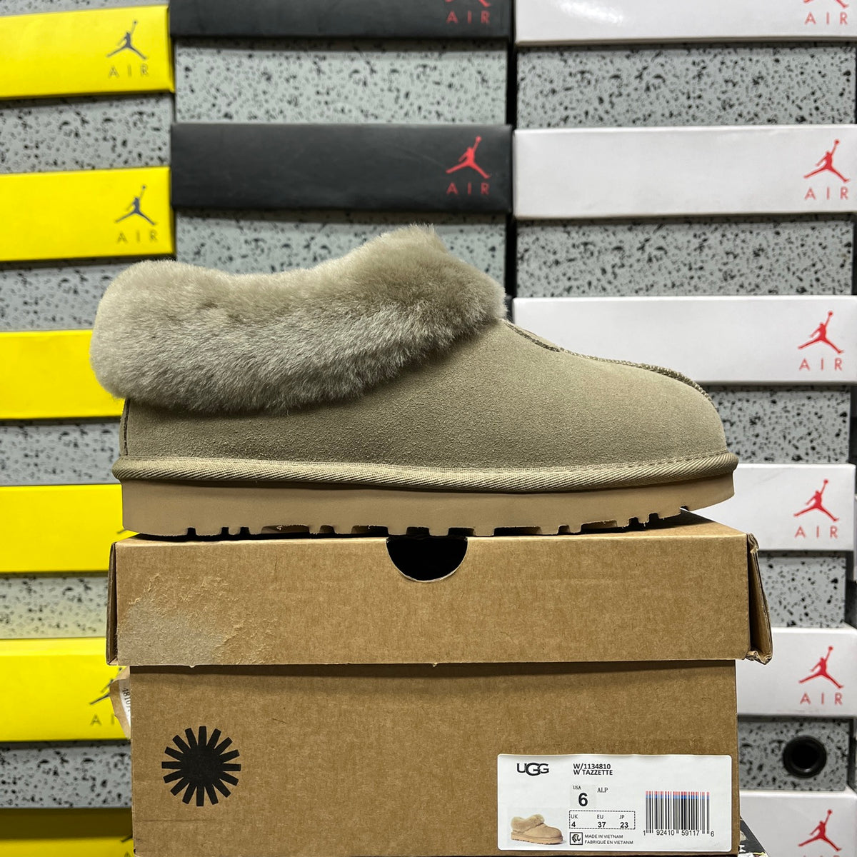 UGG Antelope Brown Plush-Collar Slip-On Shoes