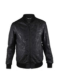 Philipp Plein python-effect leather bomber jacket
