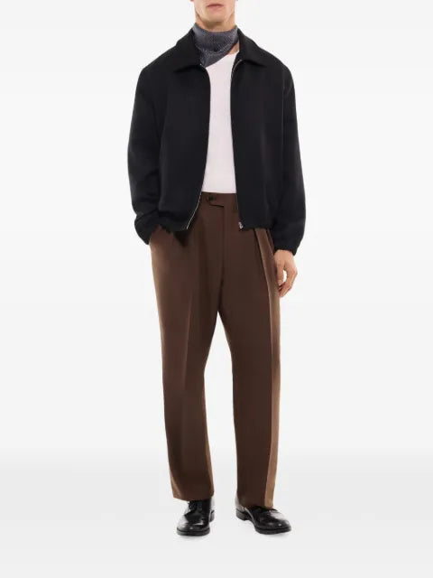 FURSAC zip-front spread-collar jacket