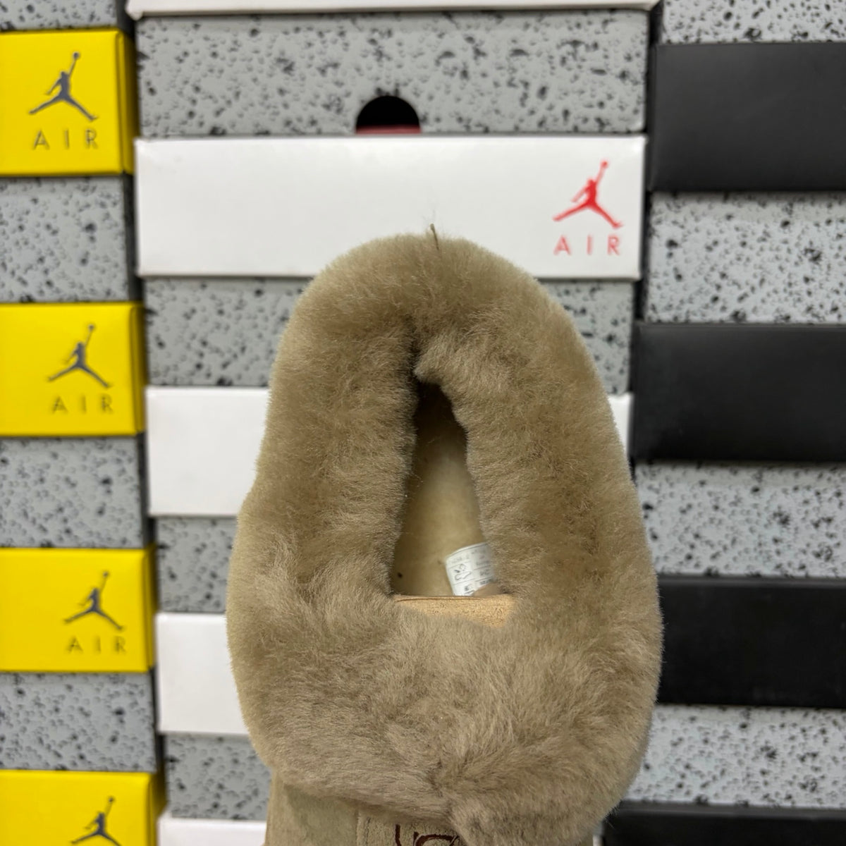 UGG Antelope Brown Plush-Collar Slip-On Shoes