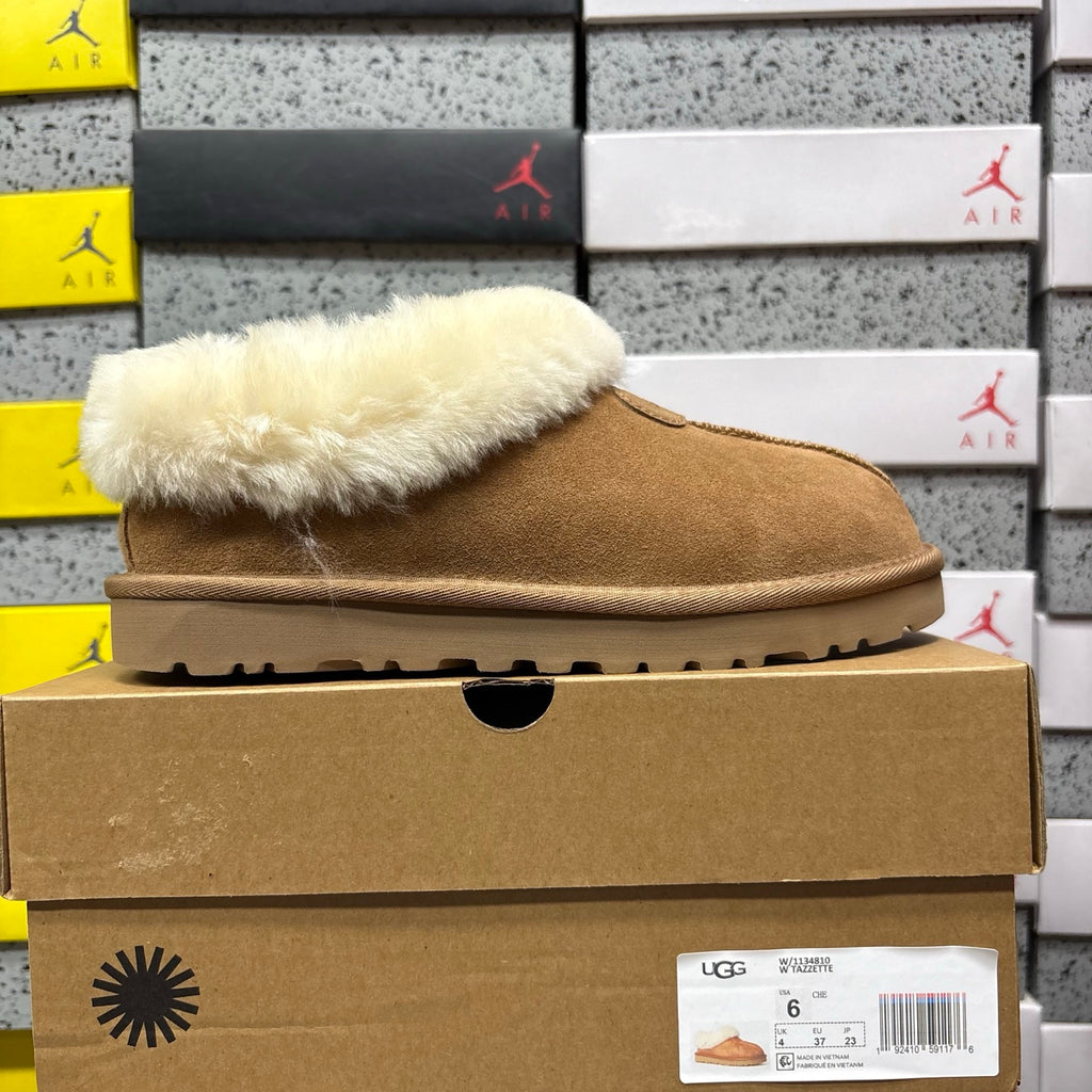 UGG Chestnut Plush-Collar Slip-On Shoes