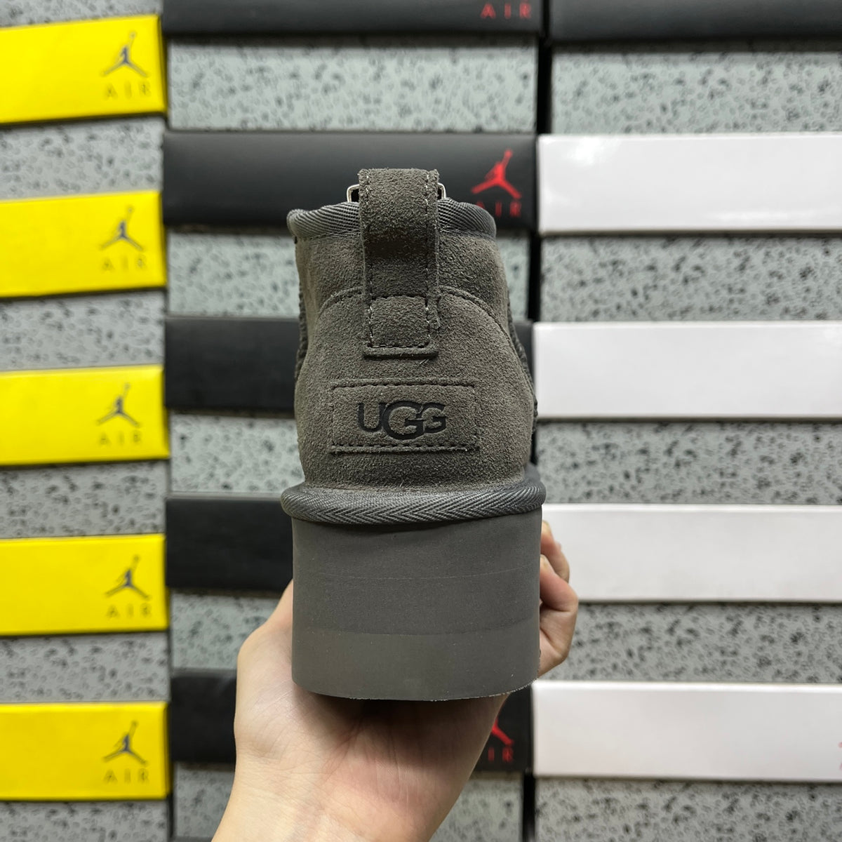 UGG Grey 5 cm Platform Ankle Boots