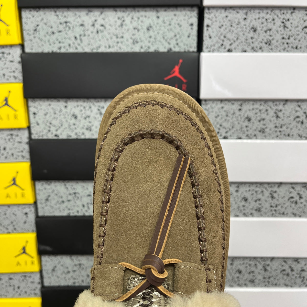 UGG Walnut Plush-Collar Mule Slippers