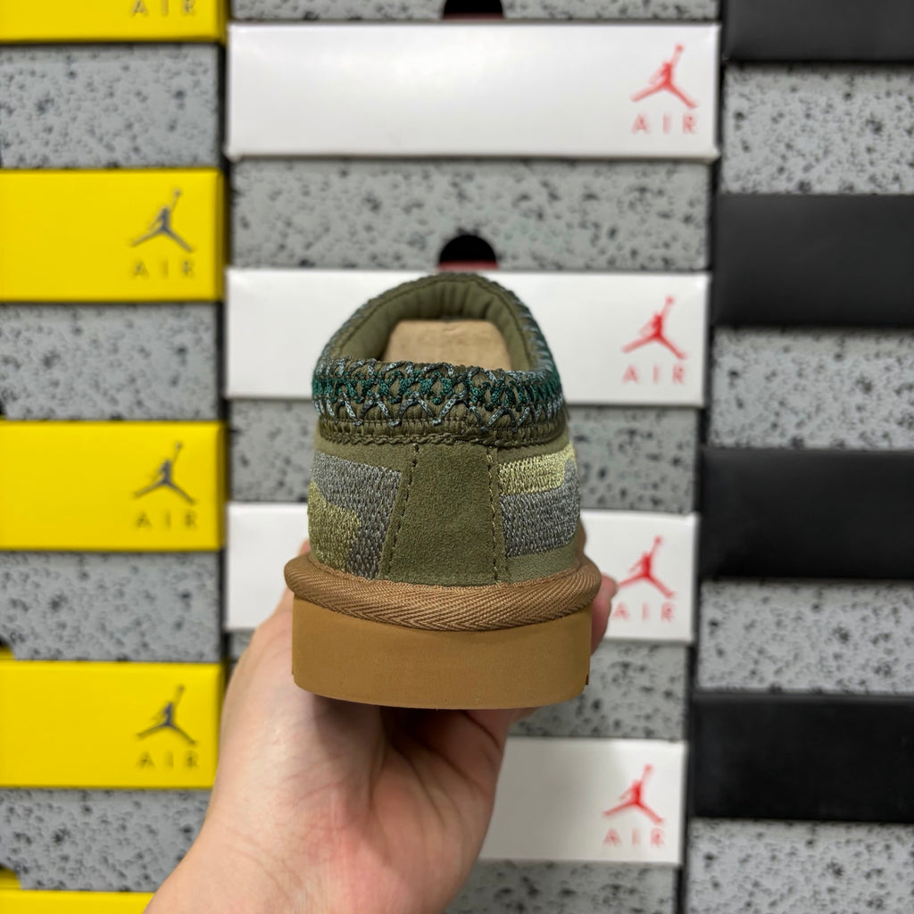 UGG Olive Green Dragon & Tiger Embroidered Slip-On Shoes
