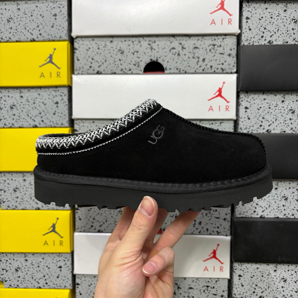 UGG Black Braided-Trim Low-Profile Slip-On Shoes
