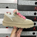 UGG White & Pink Low-Top Lace-Up Platform Shoes