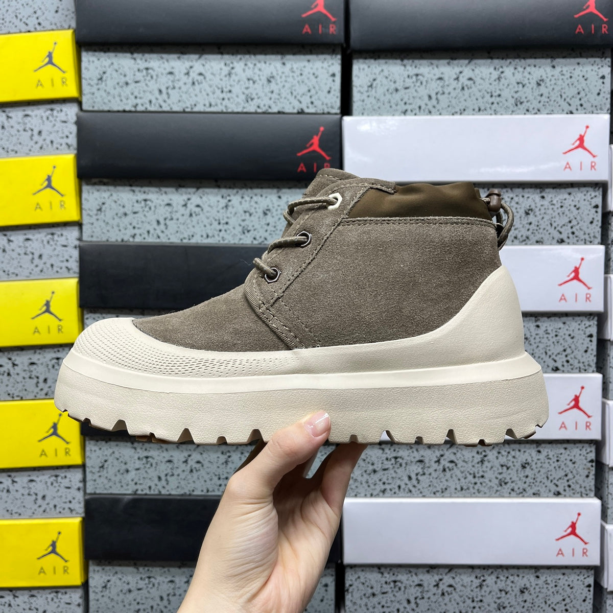UGG Walnut Lace-Up Platform Ankle Boots