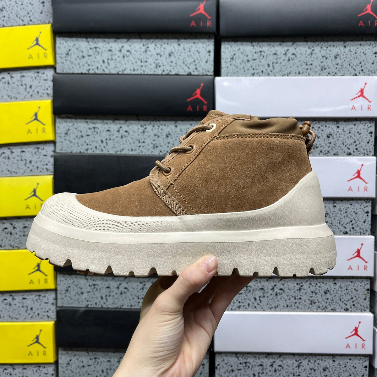 UGG Chestnut & Off-White Lace-Up Platform Ankle Boots