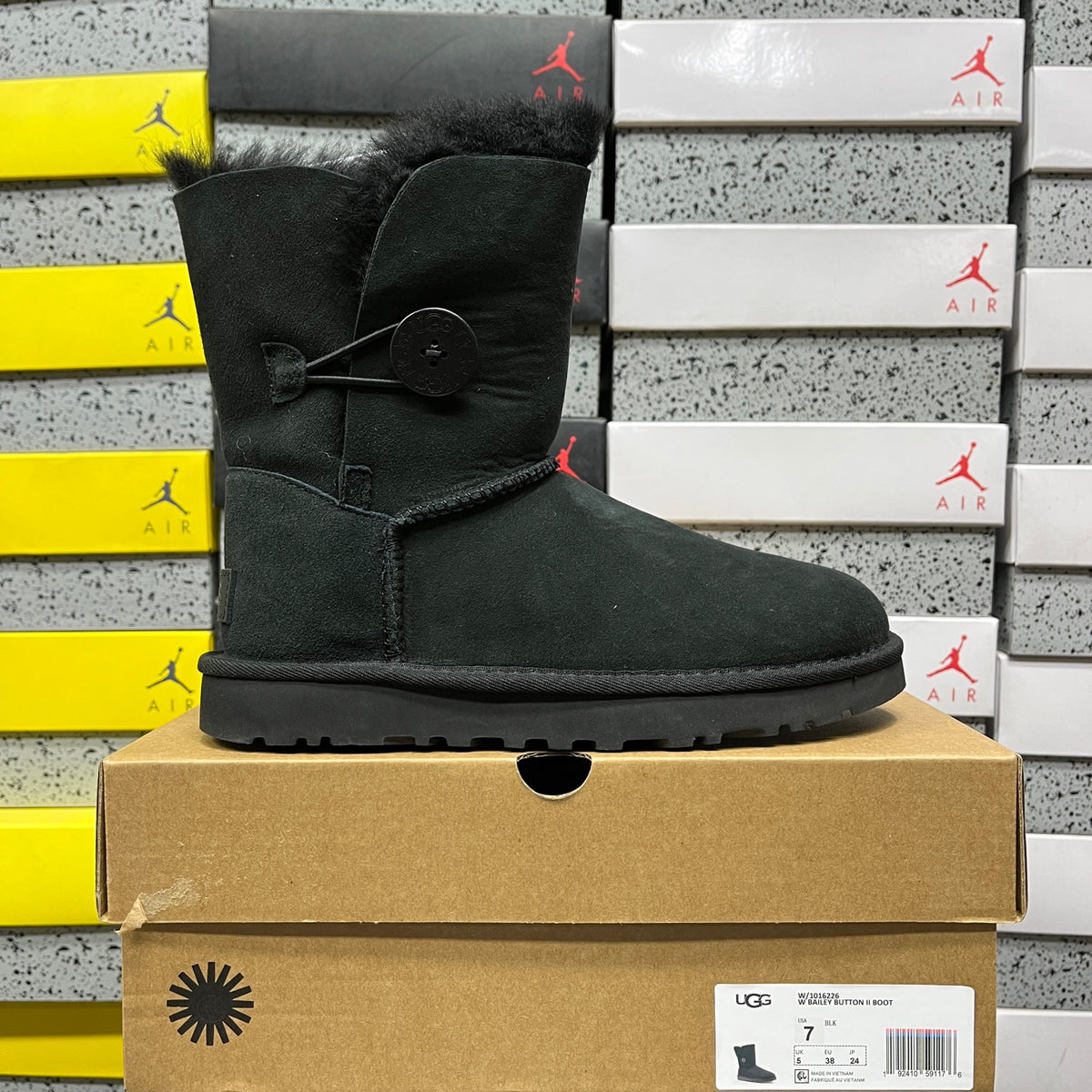 UGG Black Button Mid-Calf Boots