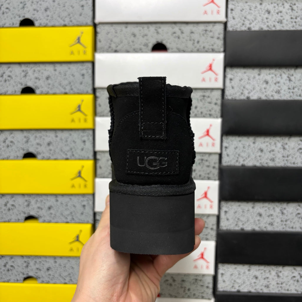 UGG Black Platform Mini Boots | 5 cm Sole