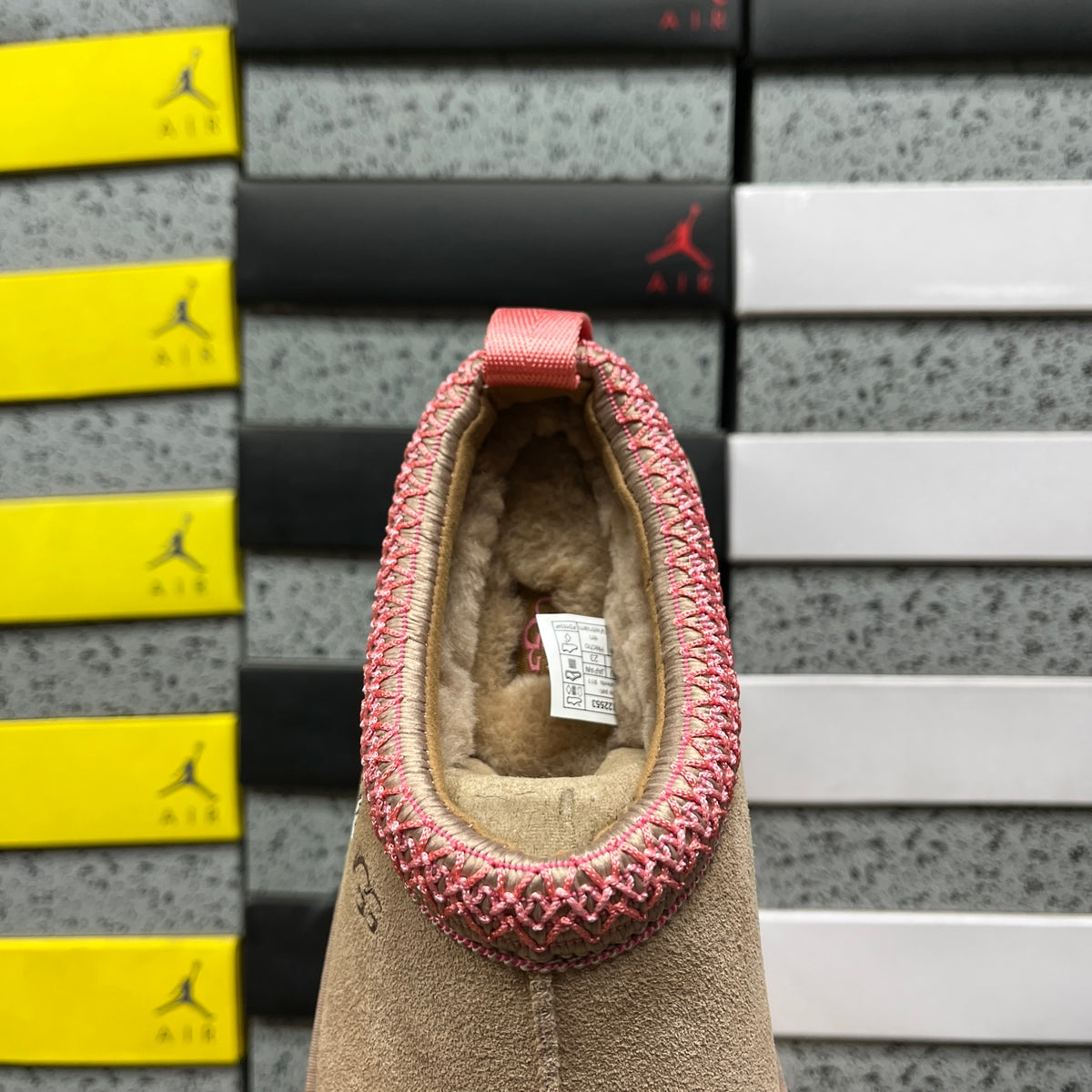 UGG Tan & Pink Braided-Trim Slip-On Shoes