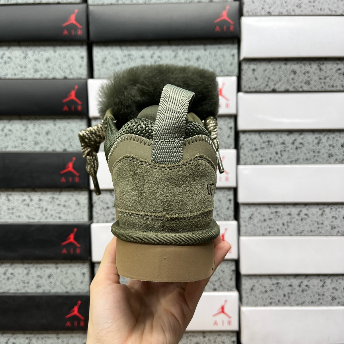 UGG Moss Green Lace-Up Platform Shoes