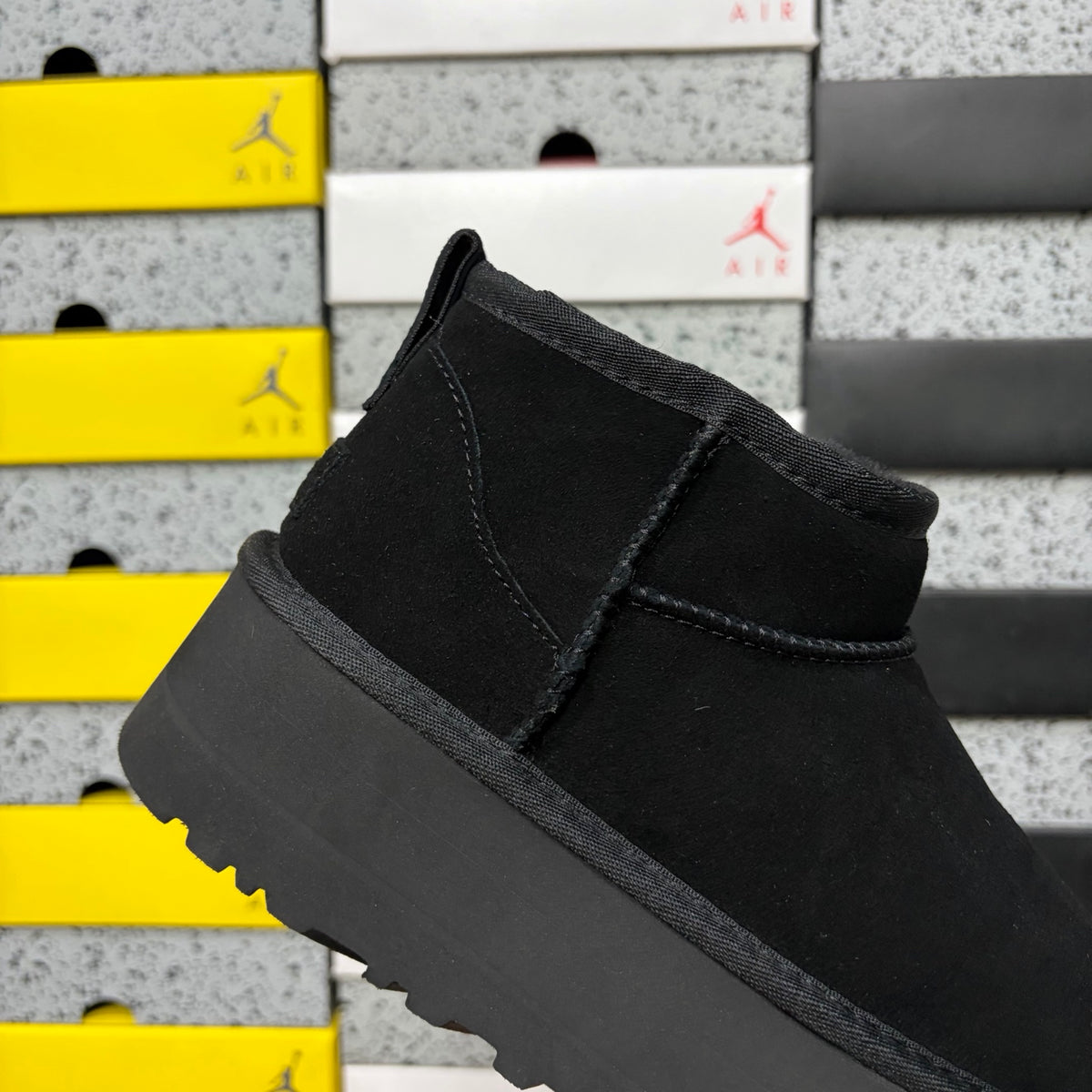 UGG Black Platform Mini Boots | 5 cm Sole
