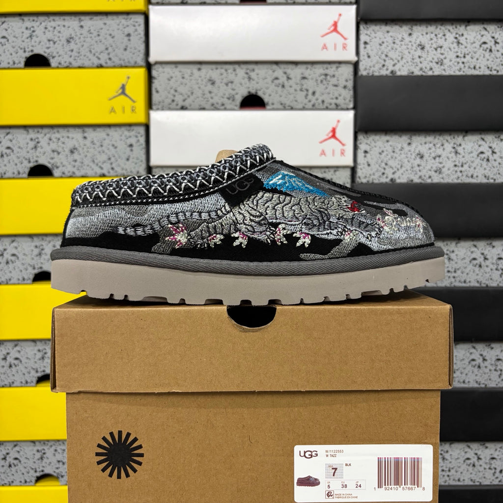 UGG Black Dragon & Tiger Embroidered Slip-On Shoes