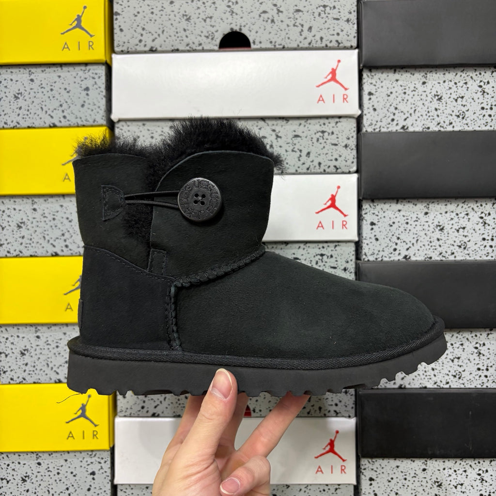 UGG Black Button Boots with Plush Lining