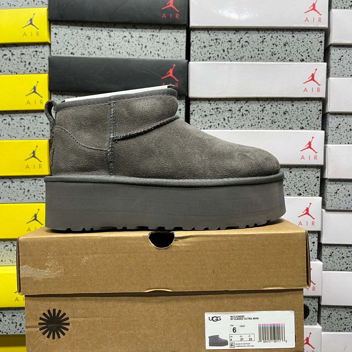 UGG Grey 5 cm Platform Ankle Boots